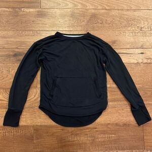 All In Motion Girls Long-Sleeve Sweatshirt - Black - Size S (6/6X) - Thumbholes